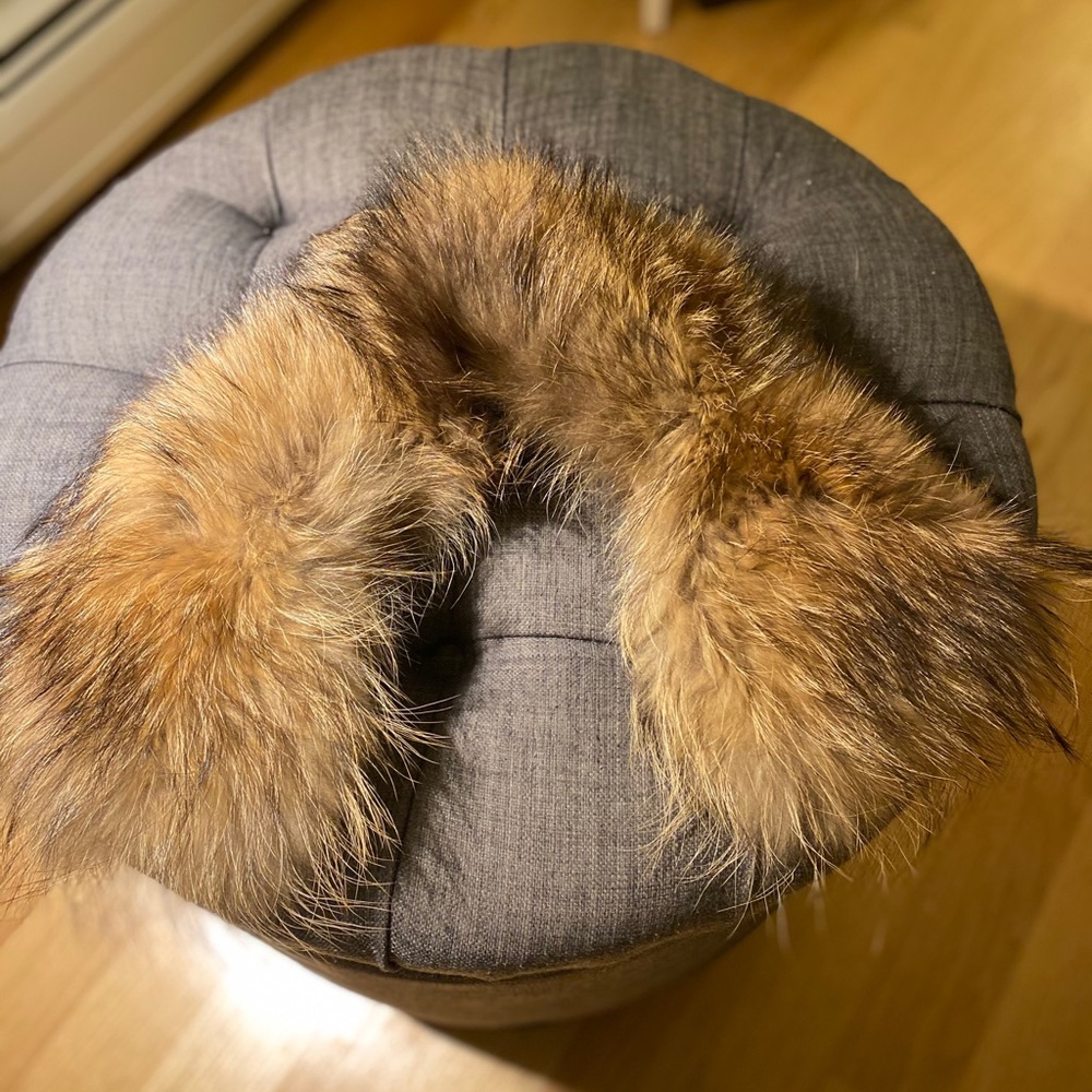 Adrienne Landau Authentic Raccoon Fur Scarf